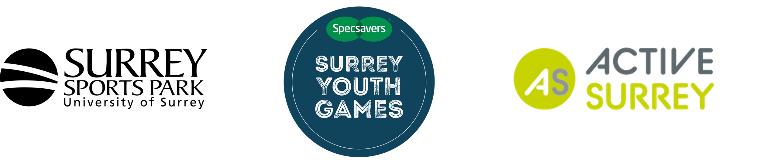 Surrey Sports Park, Surrey Youth Games and Active Surrey logos